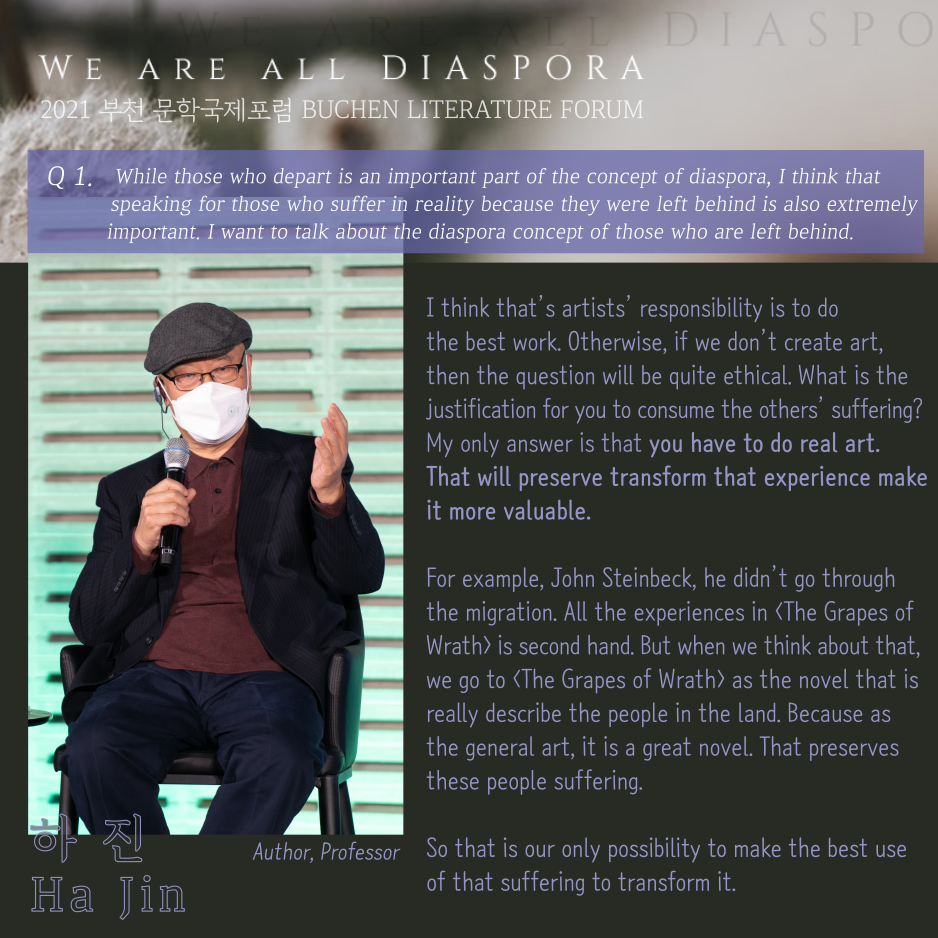 We are all Diaspora 21. Another Story #2021 Bucheon Literature Forum:Q&A(2)