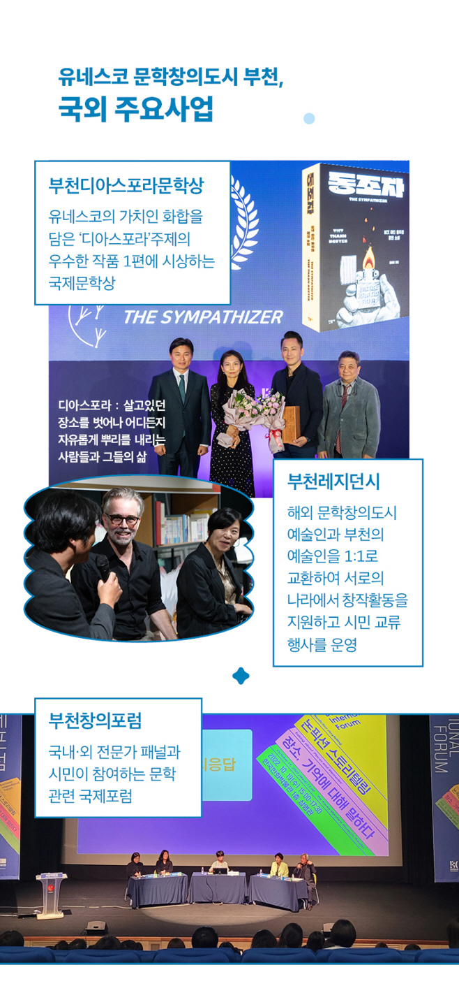 문학창의도시 부천의 주요사업을 소개합니다