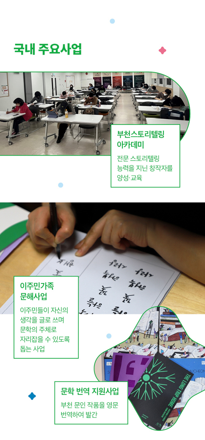 문학창의도시 부천의 주요사업을 소개합니다